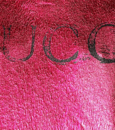 Shop Gucci Metallic Cotton Sweatshirt In Pink