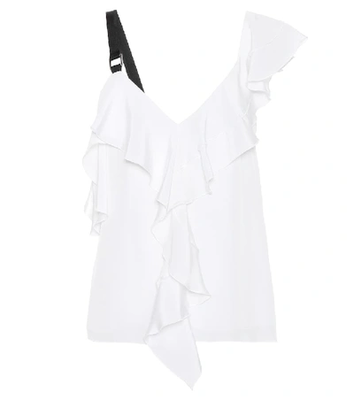 Shop Proenza Schouler Ruffled Silk Top In White