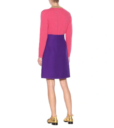Shop Gucci Wool And Silk A-line Skirt In Purple