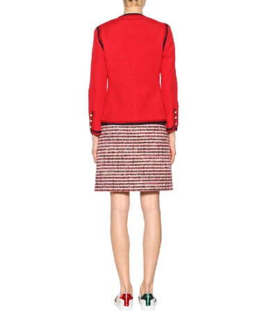 Shop Gucci Silk And Wool Jacket In Red