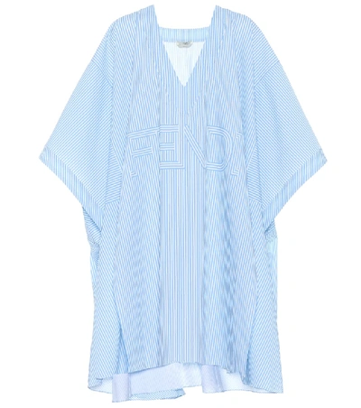 Shop Fendi Striped Cotton Poplin Kaftan