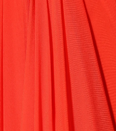 Shop Alexander Mcqueen Strapless Silk Chiffon Gown In Orange