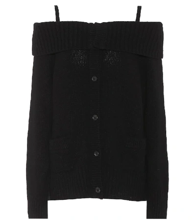 Shop Prada Wool And Cashmere Cardigan In Black