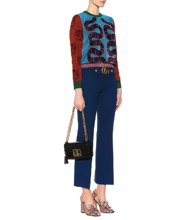 Shop Gucci Metallic Intarsia Sweater In Multicoloured