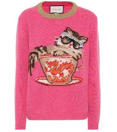 Shop Gucci Intarsia Wool Sweater In Female