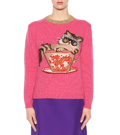 Shop Gucci Intarsia Wool Sweater In Female