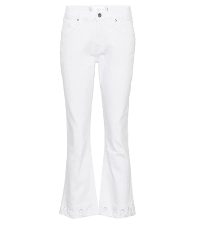 Shop Victoria Victoria Beckham Mini Flare Cropped Jeans In White