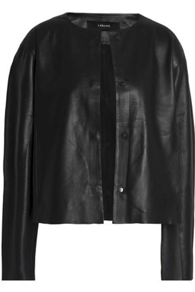 Shop J Brand Woman Cecilia Leather Jacket Black