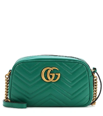 Shop Gucci Gg Marmont Small Shoulder Bag In Green