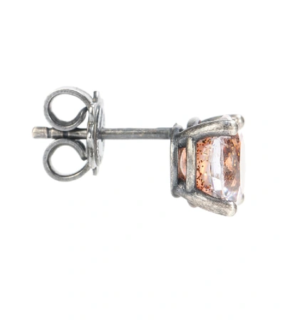 Shop Bottega Veneta Sterling Silver Earrings With Cubic Zirconia In Metallic