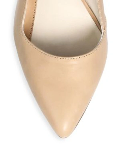 Shop Alice And Olivia Point Toe Leather Pumps In Natural