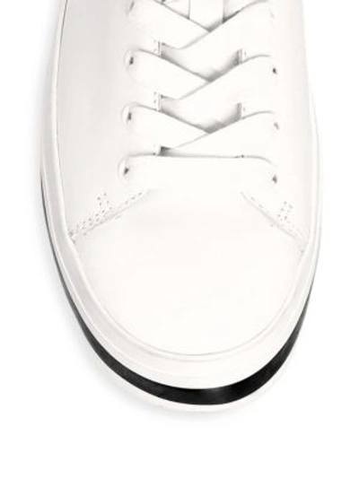 Shop Alice And Olivia Ezra Platform Sneakers In White Black