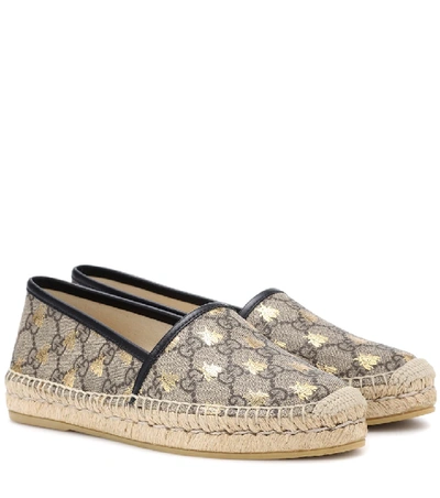 Shop Gucci Gg Supreme Canvas Espadrilles In Beige