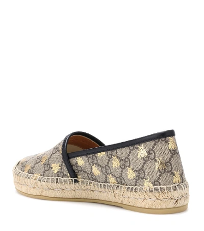 Shop Gucci Gg Supreme Canvas Espadrilles In Beige