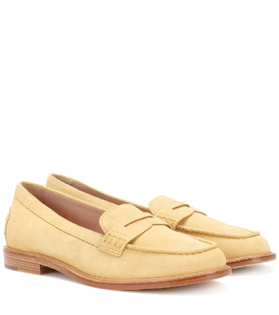 Shop Tod's Gommino Suede Loafers In Yellow