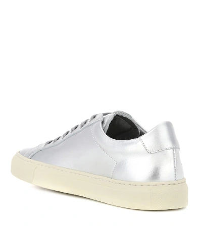 Shop Common Projects Achilles Leather Sneakers In Silver