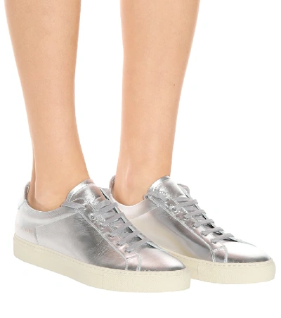 Shop Common Projects Achilles Leather Sneakers In Silver