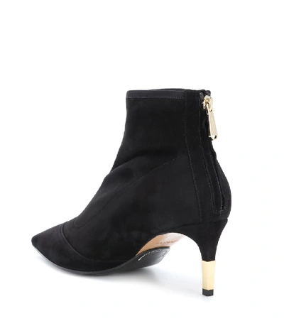 Shop Balmain Suede Ankle Boots In Black