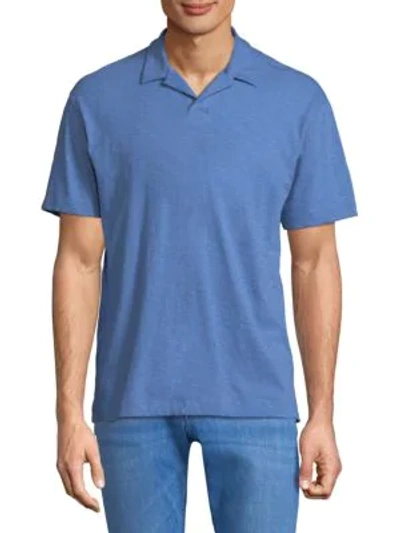 Shop Theory Short-sleeve Cotton Polo In Tidal