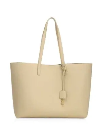 Shop Saint Laurent Large Leather Shopper Tote In Poudre