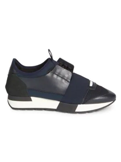 Shop Balenciaga Race Runner Sneakers In Black