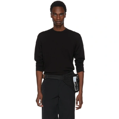 Shop Prada Black Cotton Sweater In F0002-nero