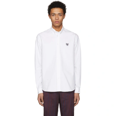 Shop Kenzo White Tiger Crest Shirt In 01.white