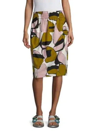 Shop Marc Jacobs Cotton Printed Skirt In Pink Multi