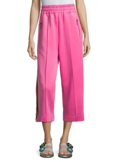 Shop Marc Jacobs Striped Cropped Track Pants In Pink