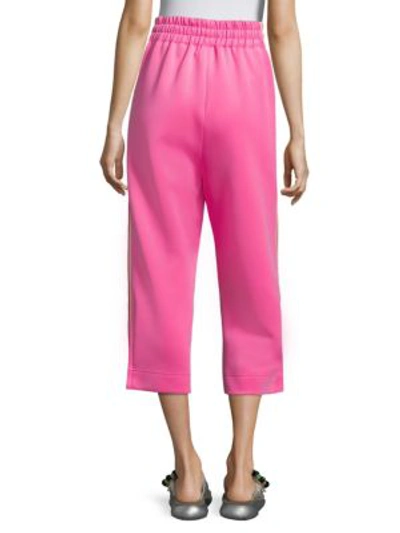 Shop Marc Jacobs Striped Cropped Track Pants In Pink