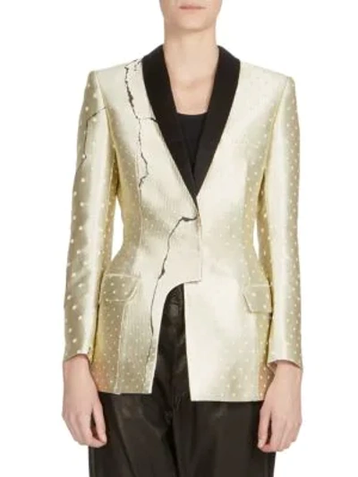 Shop Haider Ackermann Asymmetric Metallic Jacket In Gold