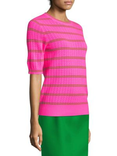 Shop Marc Jacobs Pointelle Knit Crewneck Top In Pink