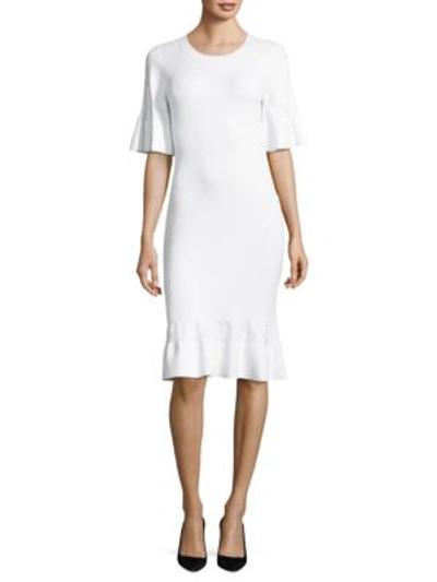 Shop Michael Michael Kors Textured Bodycon Dress In White