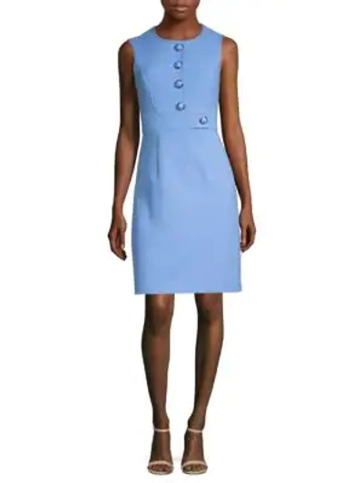 Shop Michael Kors Cotton Crepe Dress In Cornflower