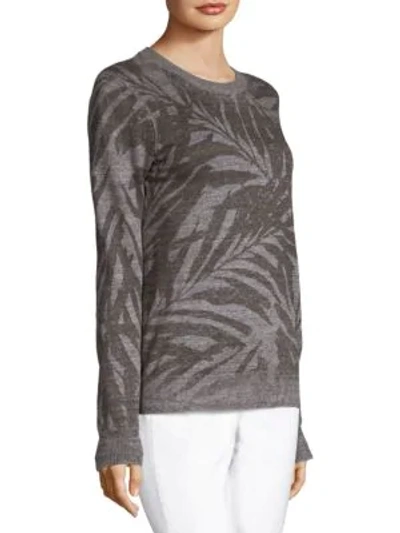 Shop Michael Kors Linen Palm-print Pullover In Banker Melange