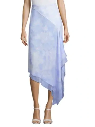 Shop Michael Kors Silk Chiffon Skirt In Water