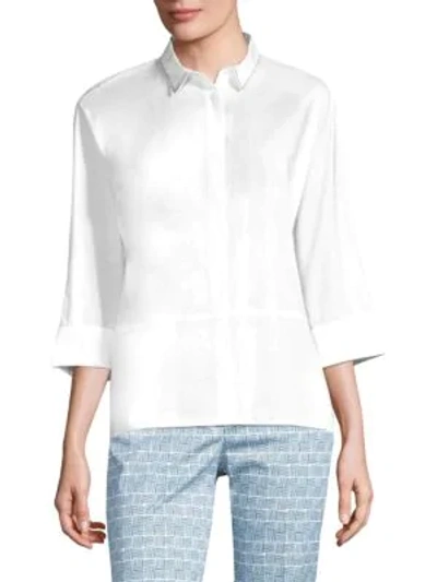 Shop Peserico Oversize Chain Collar Blouse In White