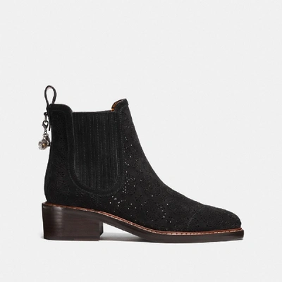 Shop Coach Bowery Chelsea Boot With Cut Out Tea Rose In Black
