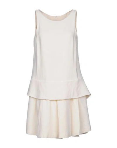 Shop Emporio Armani Short Dress In Ivory