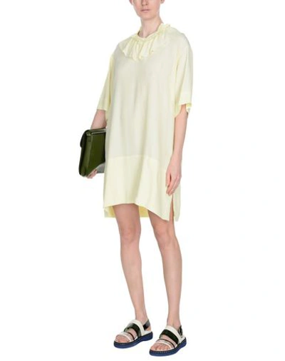 Shop Marni Woman Mini Dress Light Yellow Size 4 Acetate, Silk