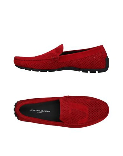 Shop John Galliano Loafers In Red