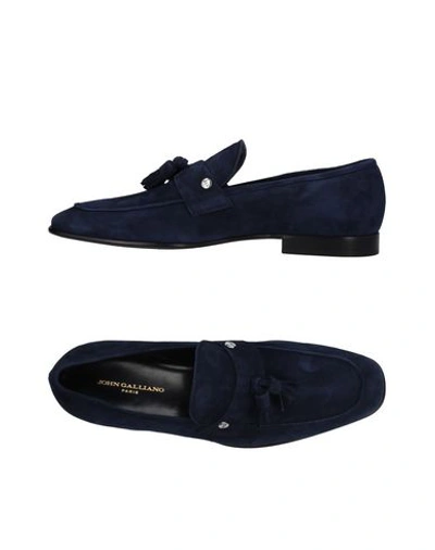 Shop John Galliano Loafers In Dark Blue