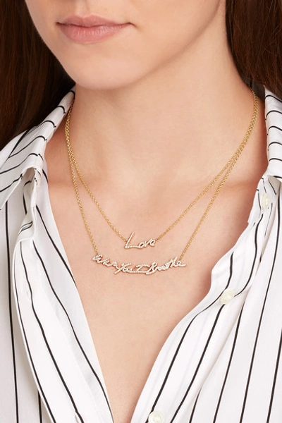Shop Stephen Webster Tracey Emin Love 18-karat Gold Diamond Necklace