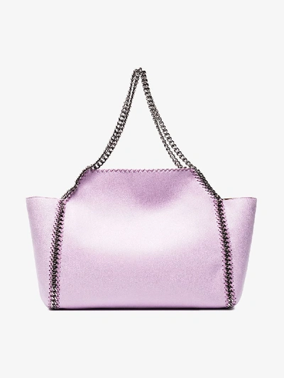 Shop Stella Mccartney Purple Reversible Falabella Shoulder Bag In Pink/purple