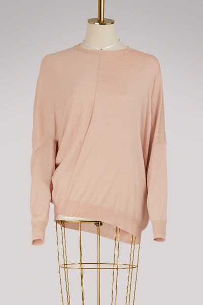 Shop Stella Mccartney Wool Asymetrical Sweater In 5900 - Rose