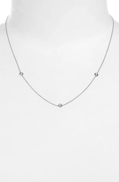Shop Roberto Coin Diamond Station Necklace In White Gold
