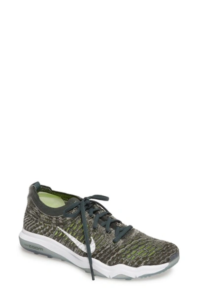Shop Nike Air Zoom Fearless Flyknit Training Shoe In Green/ White/ Pale Grey