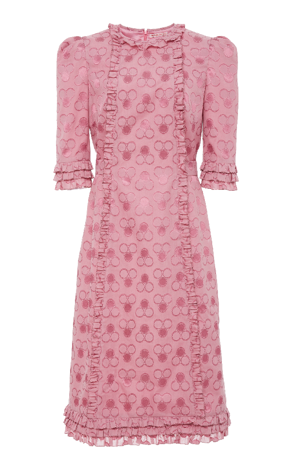 The Vampire's Wife Exclusive Cotton Jacquard Cate Dress In Pink | ModeSens