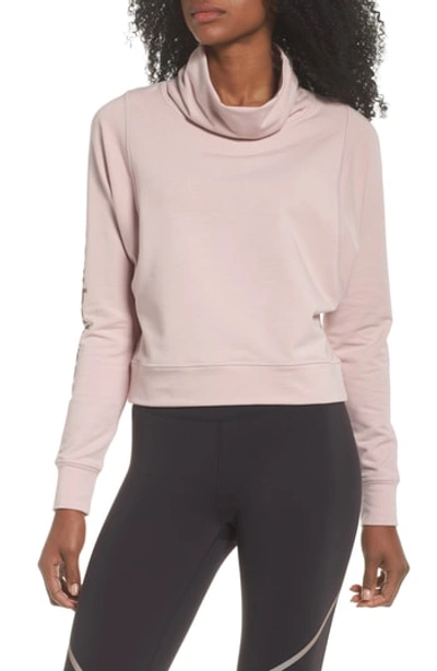 Shop New Balance Funnel Neck Sweatshirt In Faded Rose Heather