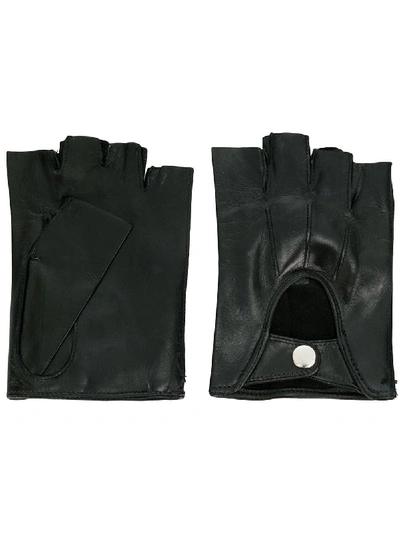 Shop Ann Demeulemeester Fingerless Joris Gloves - Black